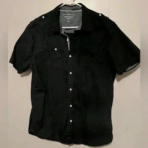 PD & C Button Down Blk Shirt Sz XL Peached Poplin Tailored Garment Classic Fit - Picture 1 of 6